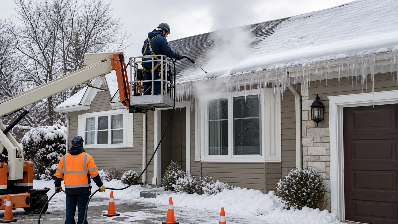 3 professional ice dam steam removal northern ohio.