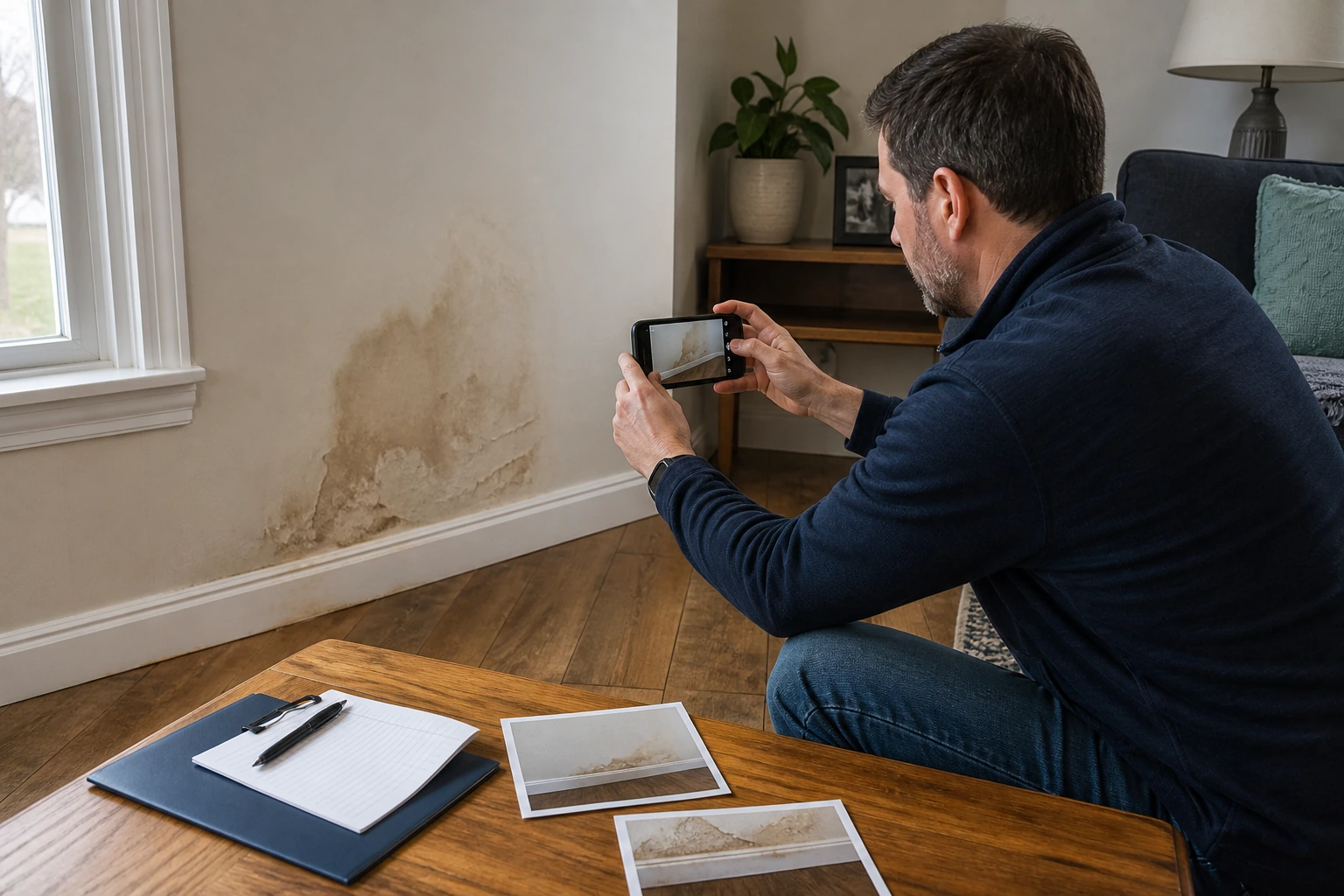 3 documenting water damage insurance claim.